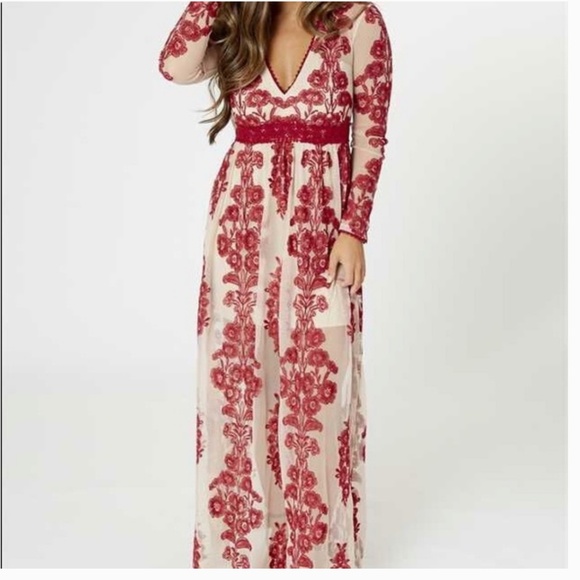 Altar'd State Norrie Maxi Long Sleeve Dress MED - Picture 2 of 8